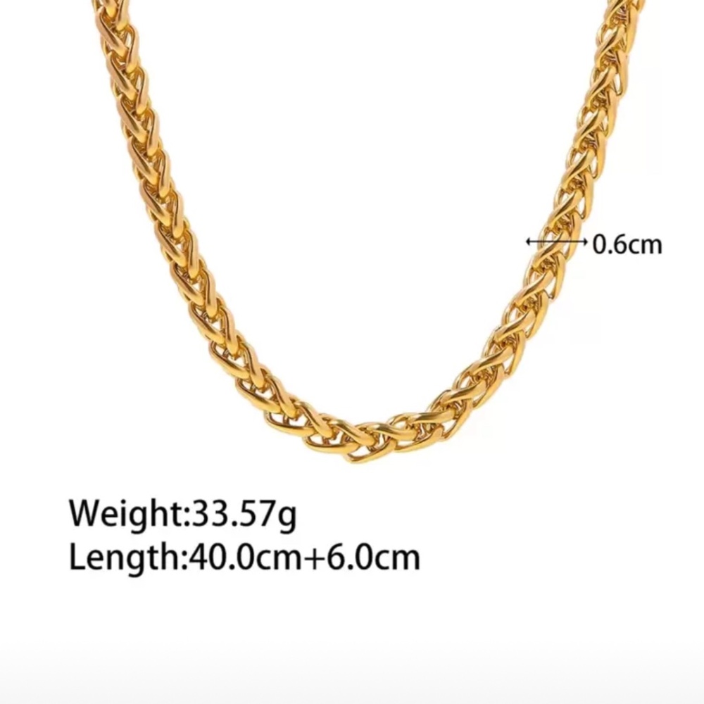 ✨ Uworld 1pc 18k Gold Plated Personality Fashion Stainless Steel Necklace🎁 - Picture 4 of 5